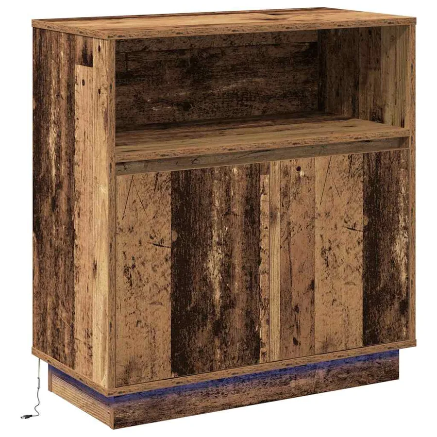 Buffet LED Bois ancien 71 x 34,5 x 75 cm Bois d'ingénierie - 2