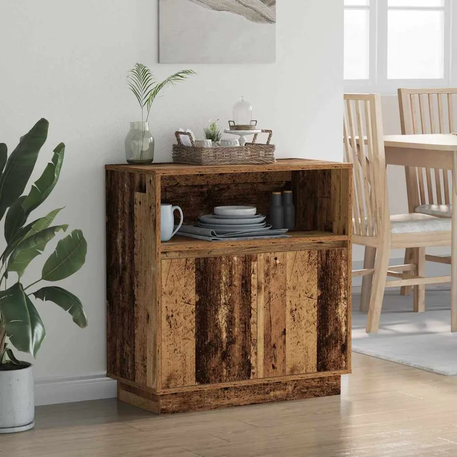 Buffet LED Bois ancien 71 x 34,5 x 75 cm Bois d'ingénierie - 5