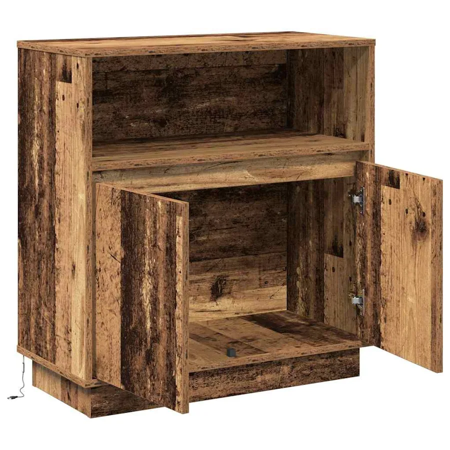 Buffet LED Bois ancien 71 x 34,5 x 75 cm Bois d'ingénierie - 7