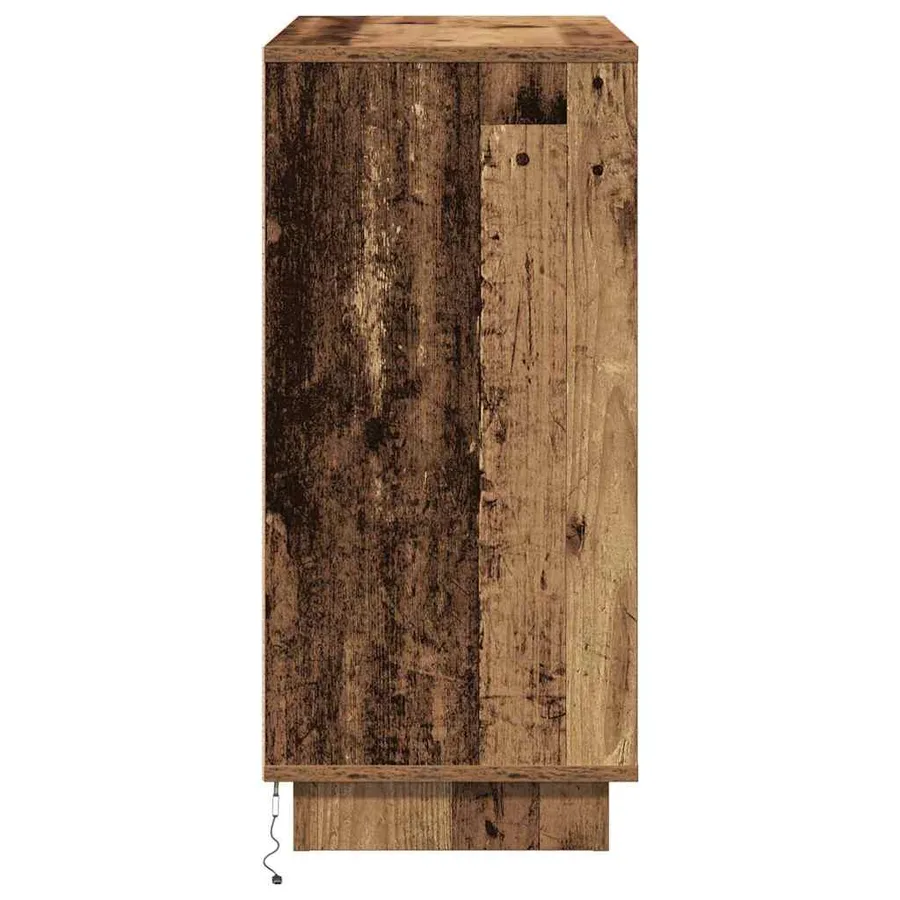 Buffet LED Bois ancien 71 x 34,5 x 75 cm Bois d'ingénierie - 9