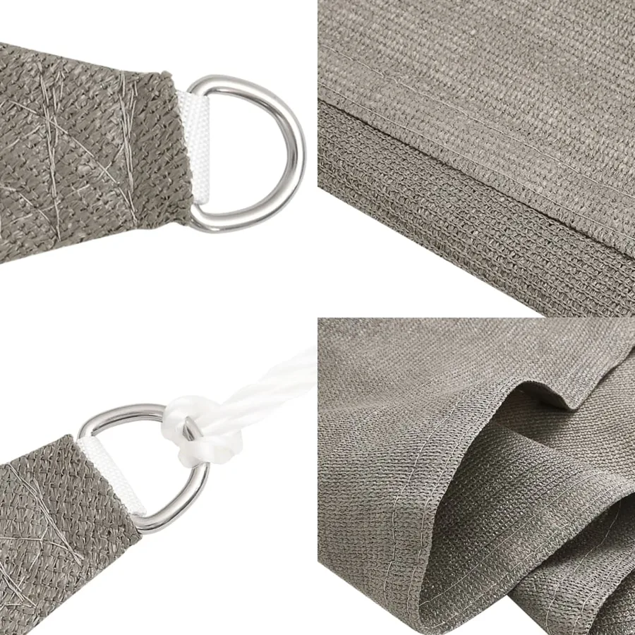 Voile d'ombrage 160 g/m² triangulaire gris clair 3x3x4,2 m PEHD - 6
