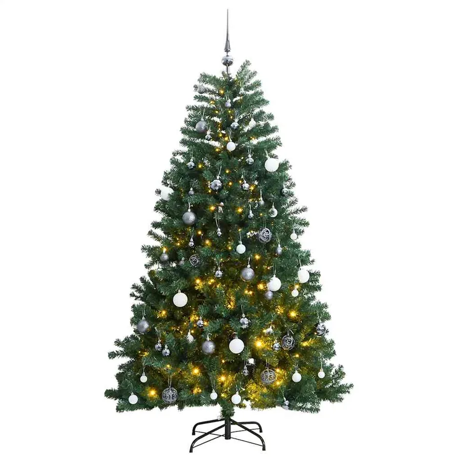 Sapin de Noël artificiel articulé 300 LED et boules 210 cm