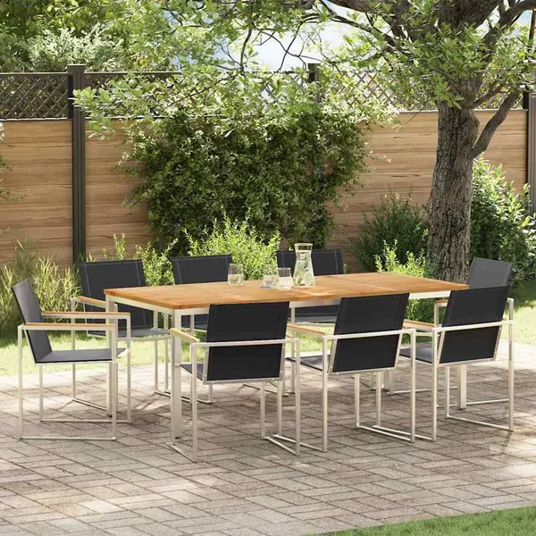 Ensemble de salle à manger pour jardin 9 pcs
