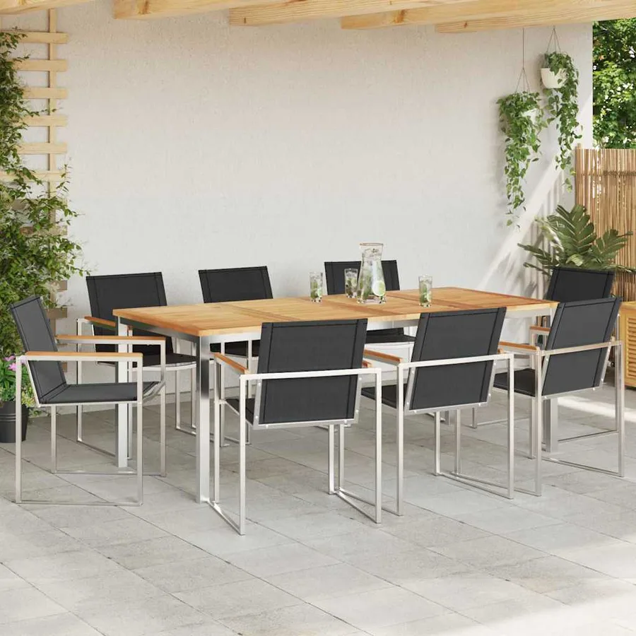 Ensemble de salle à manger pour jardin 9 pcs - 4