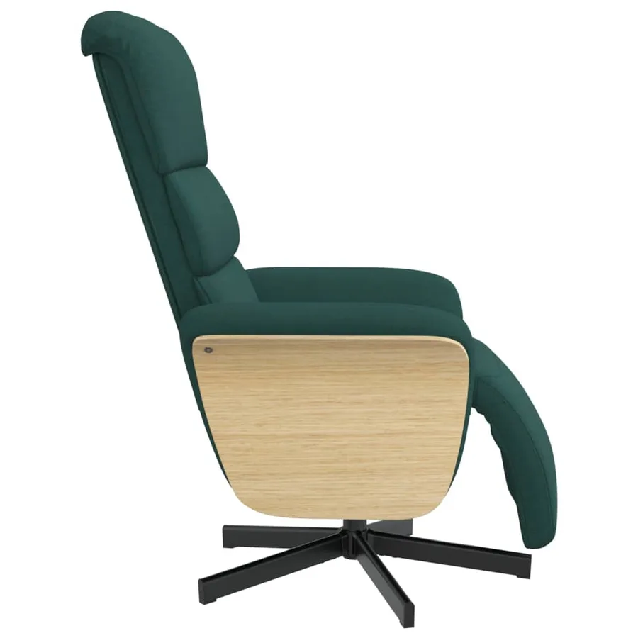 Fauteuil inclinable avec repose-pieds vert foncé tissu - 4
