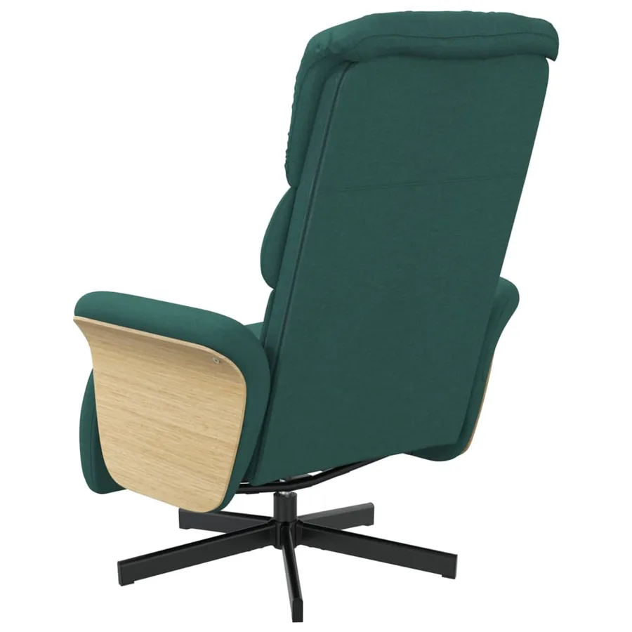 Fauteuil inclinable avec repose-pieds vert foncé tissu - 5