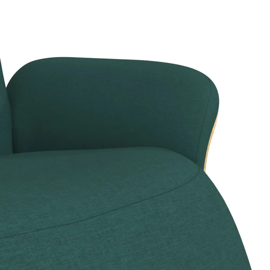 Fauteuil inclinable avec repose-pieds vert foncé tissu - 6