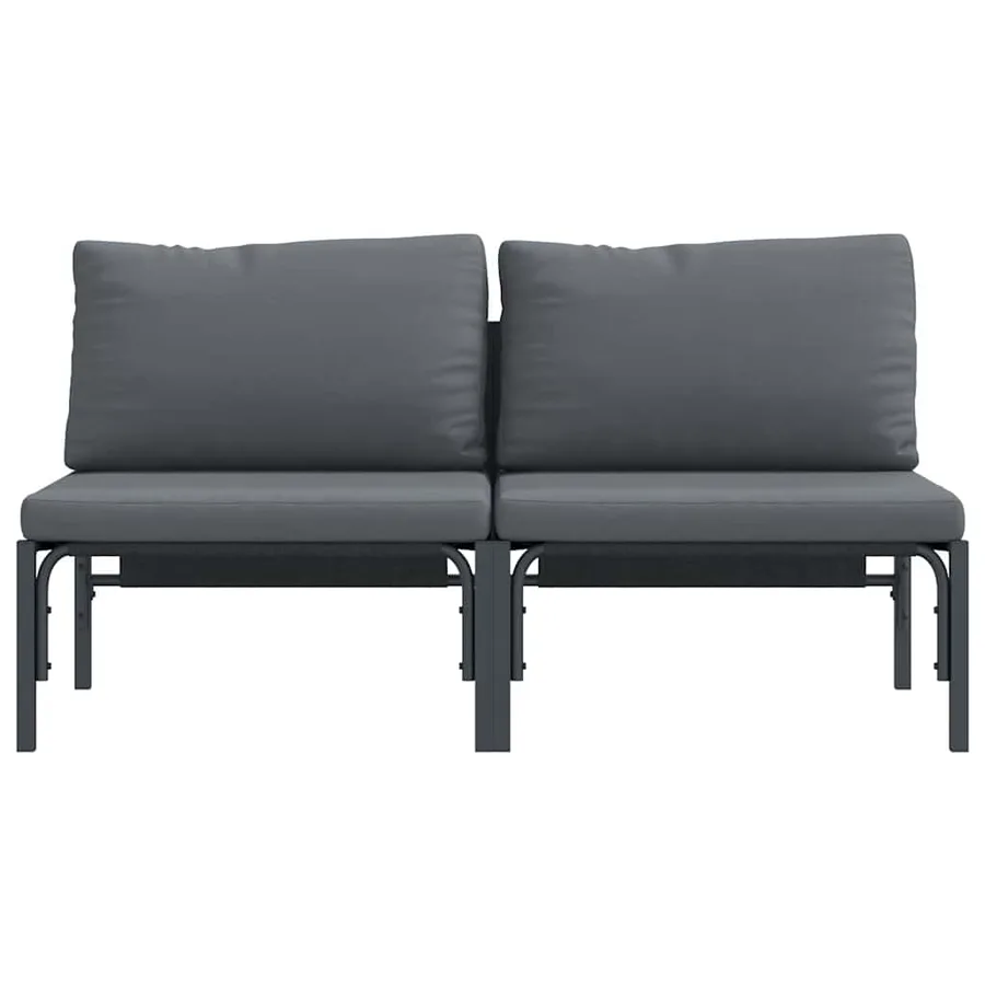 Mobilier de jardin 2 Pièce Anthracite 80 x 80 x 71 cm Acier - 5