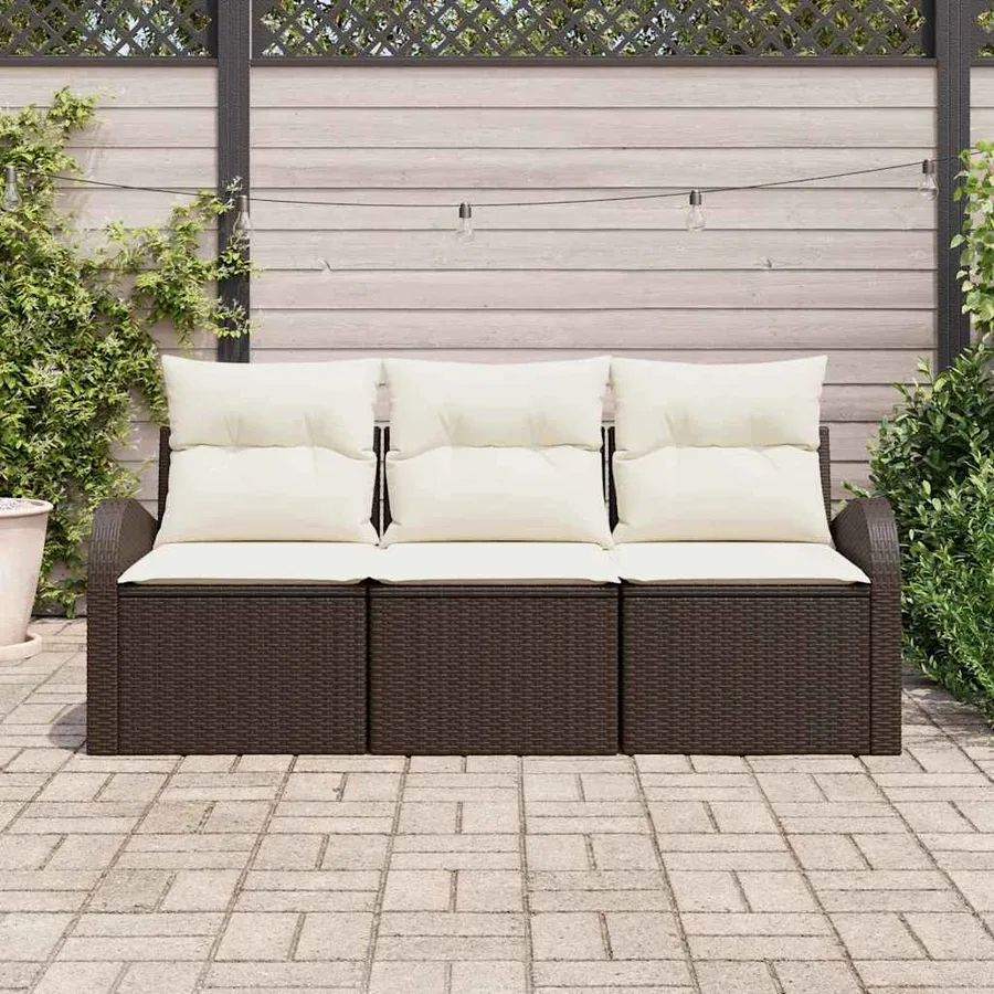 Ensemble de canapé de jardin Marron polyrotin - 3
