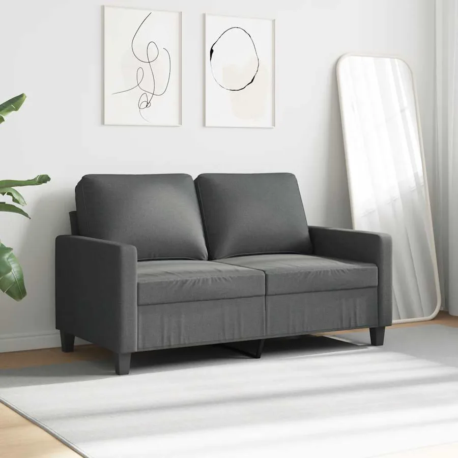 Canapé à 2 places Gris foncé 120 cm Tissu - 3
