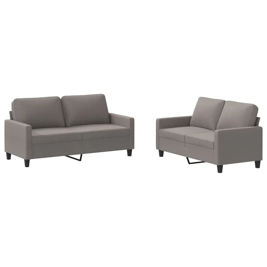 Ensemble de canapés 2 pcs avec coussins Taupe Tissu - 2