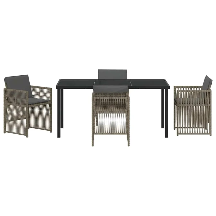Ensemble de salle à manger pour jardin 5 pcs Gris - 7