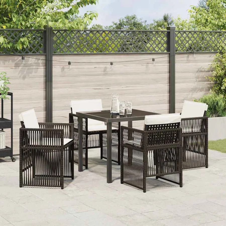 Ensemble de salle à manger pour jardin 5 pcs Marron - 4