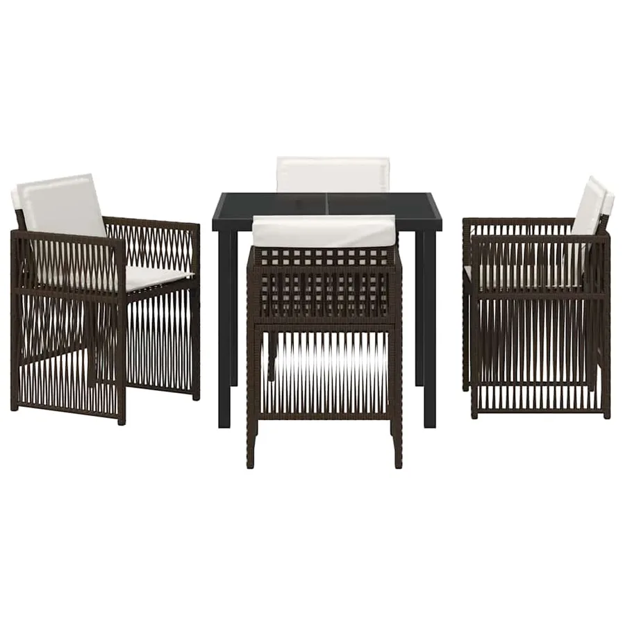 Ensemble de salle à manger pour jardin 5 pcs Marron - 7