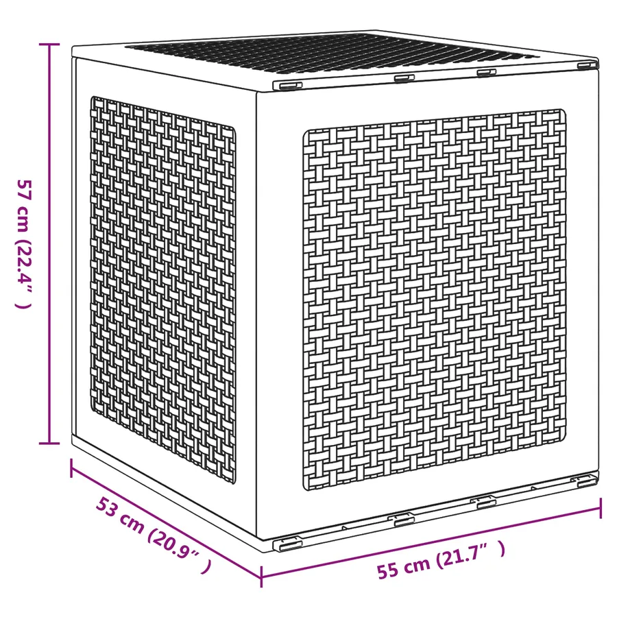 Boîte de rangement Anthracite 55 x 53 x 57 cm Polypropylène - 8