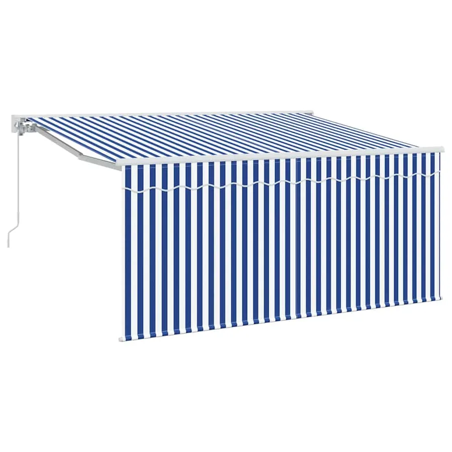 Auvent Rétractable Bleu et Blanc 300 x 200 cm - 2