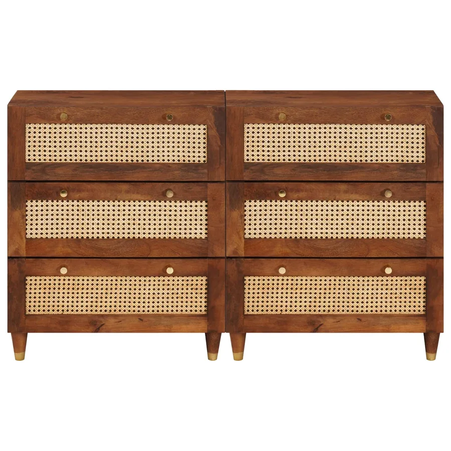 Ensemble de buffet 2 pcs Marron 60 x 33,5 x 75 cm - 4