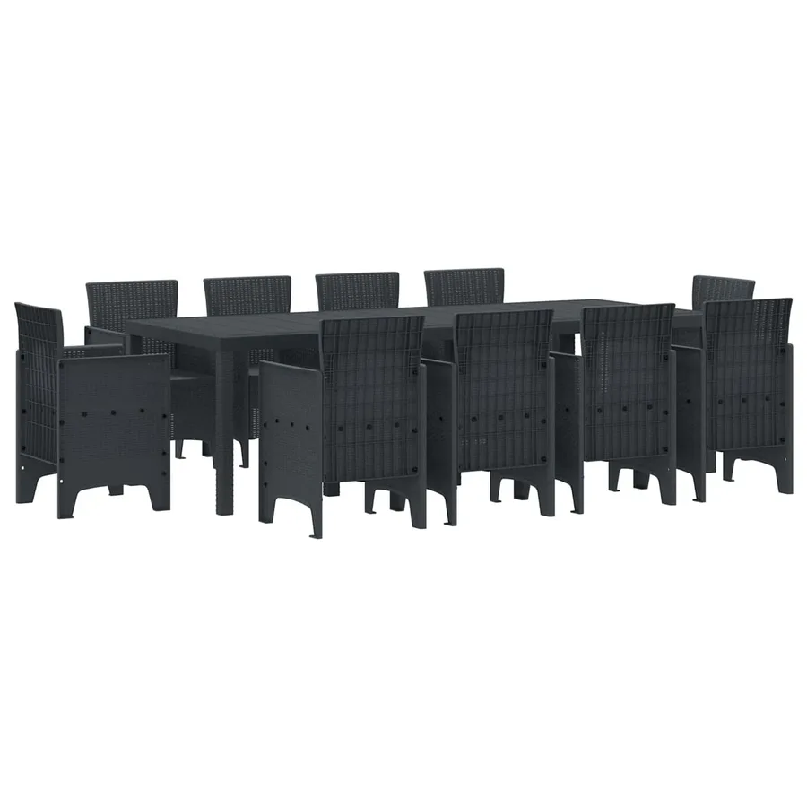 Ensemble de salle à manger pour jardin 11 pcs Anthracite - 2