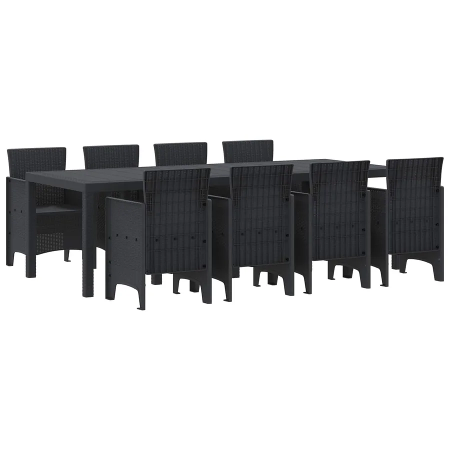 Ensemble de salle à manger pour jardin 9 pcs Anthracite - 2