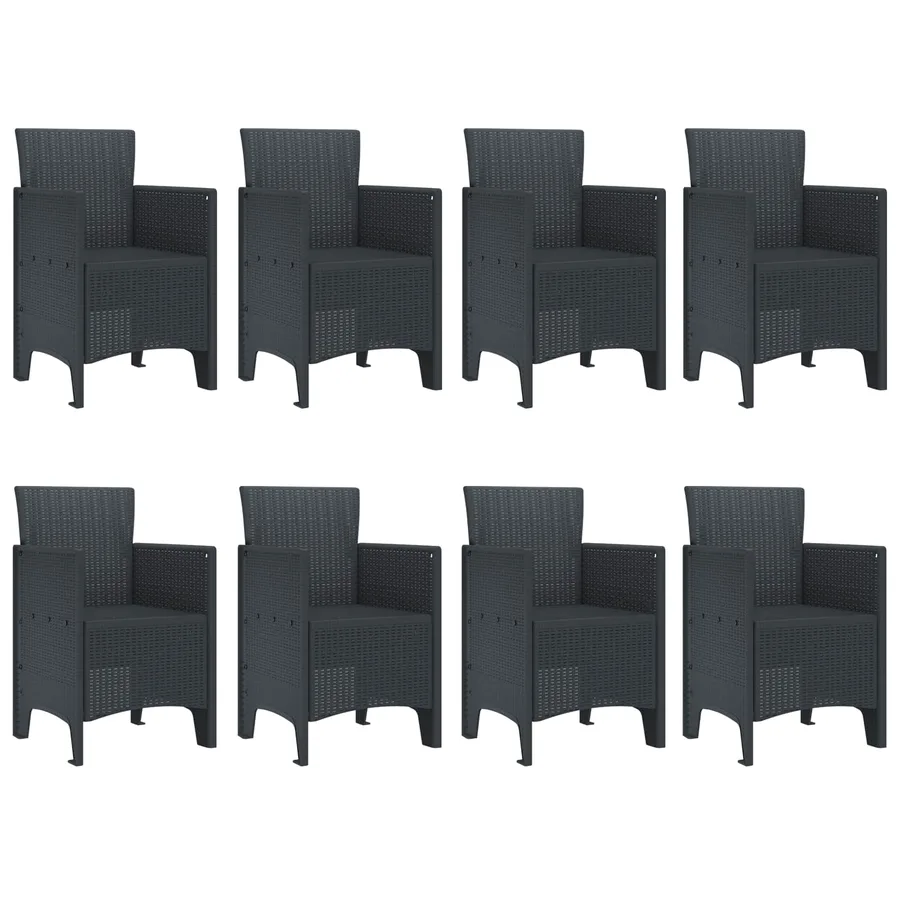 Ensemble de salle à manger pour jardin 9 pcs Anthracite - 5