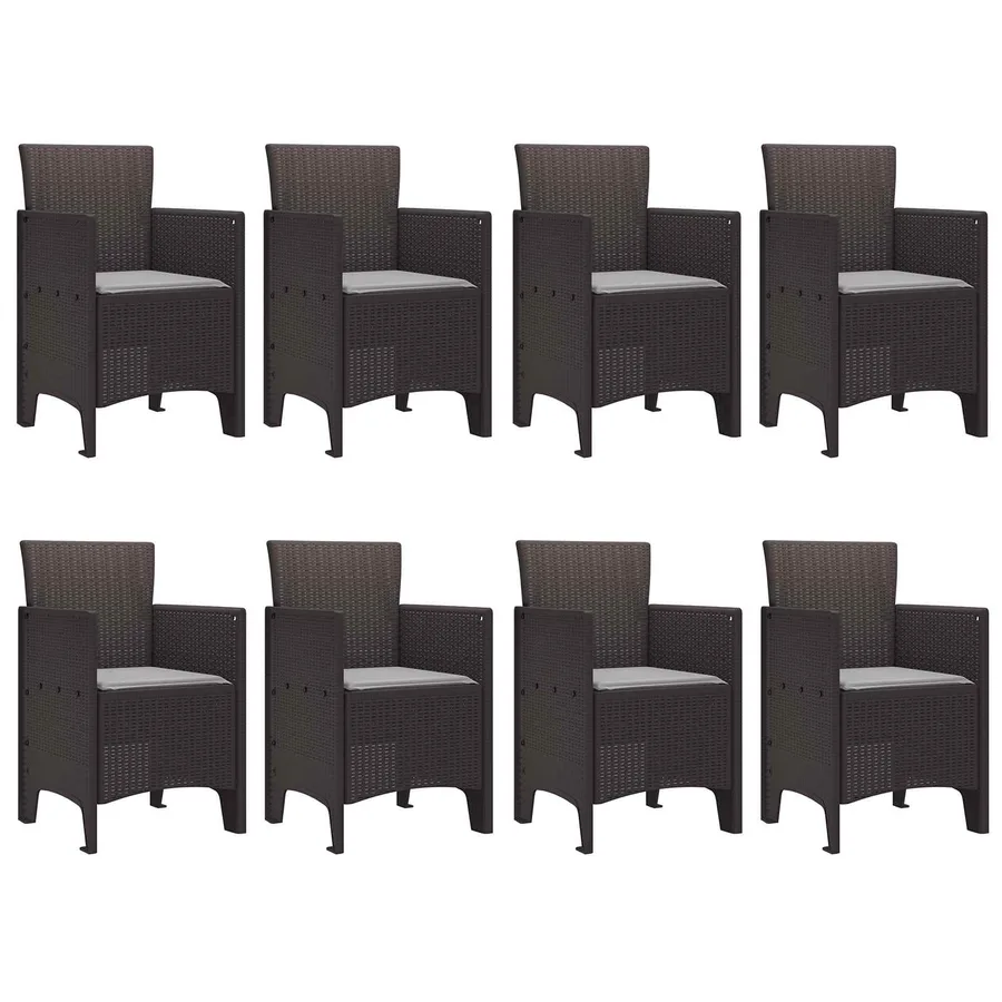 Ensemble de salle à manger pour jardin 9 pcs Marron - 5