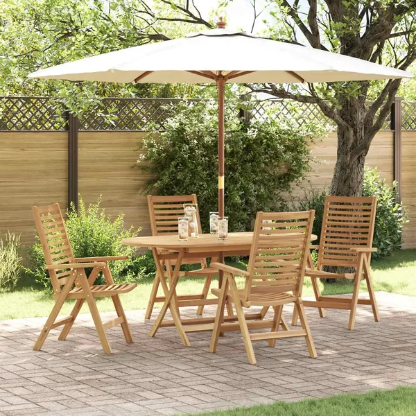 Ensemble de salle à manger pour jardin 5 pcs Marron
