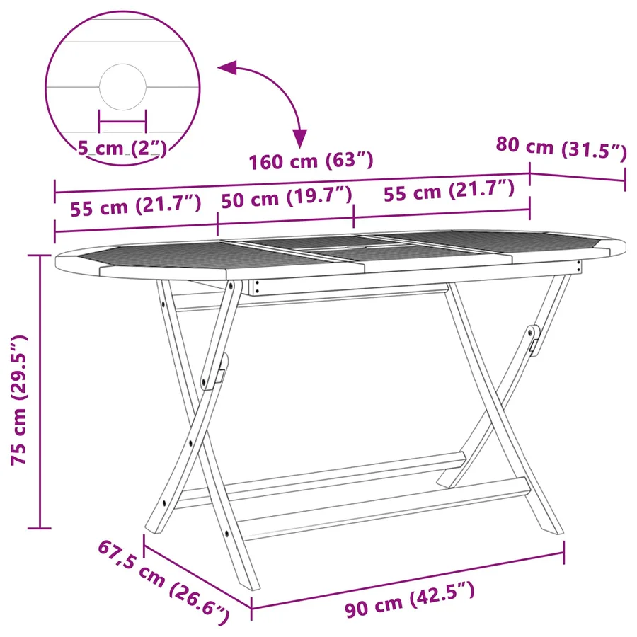 Ensemble de salle à manger pour jardin 5 pcs Marron - 19