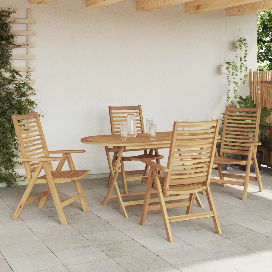 Ensemble de salle à manger pour jardin 5 pcs Marron - 5