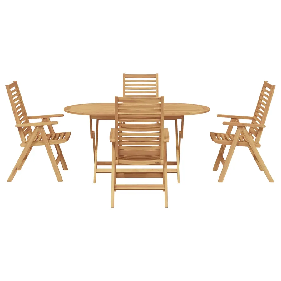 Ensemble de salle à manger pour jardin 5 pcs Marron - 9