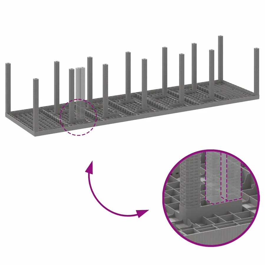 Ensemble de salle à manger pour jardin 15 pcs Gris clair - 9