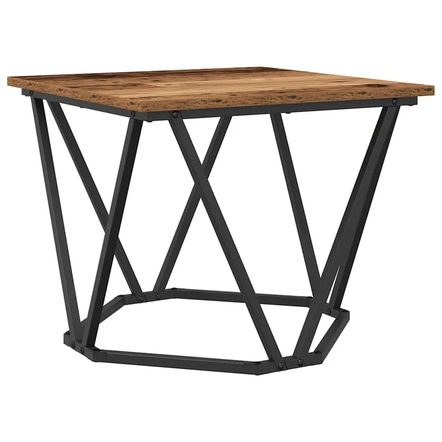 Ensemble de tables d'appoint 2 pcs bois recyclé - 5