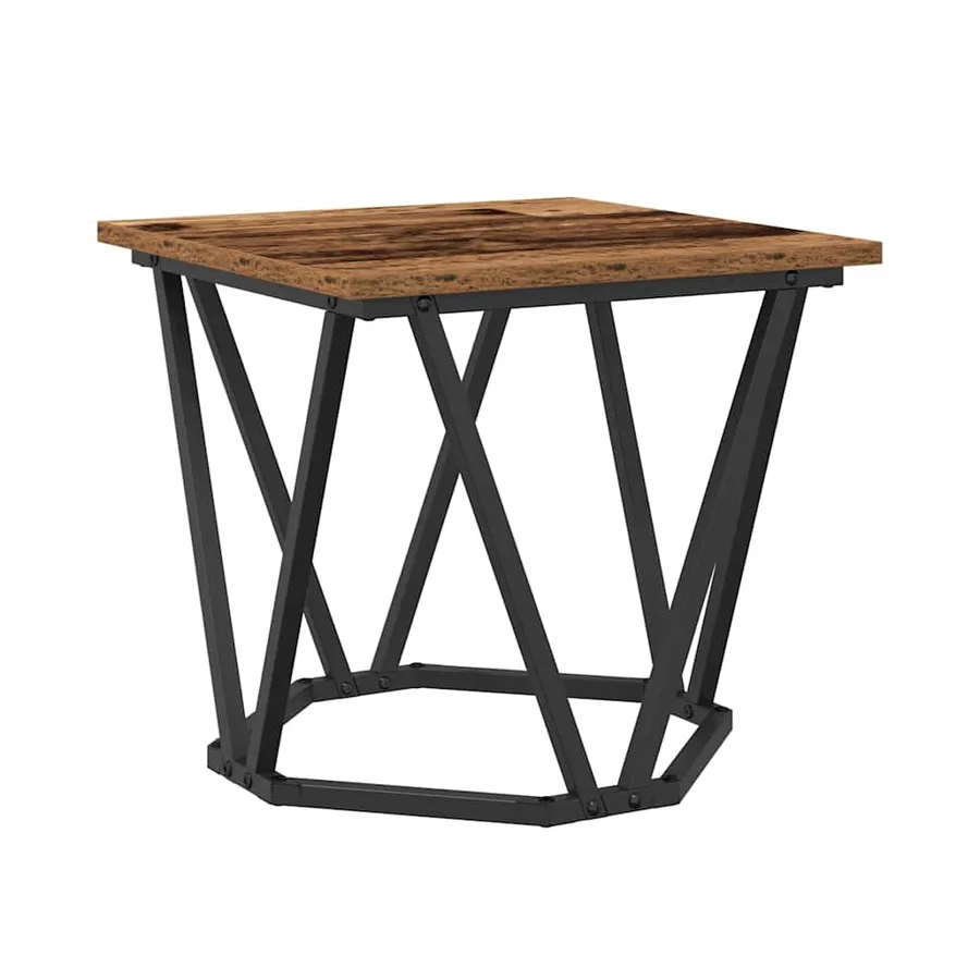 Ensemble de tables d'appoint 2 pcs bois recyclé - 6