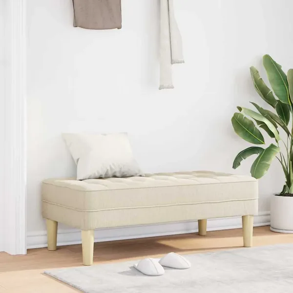 banc avec coussin Lin 113 x 57 x 39 cm tissu