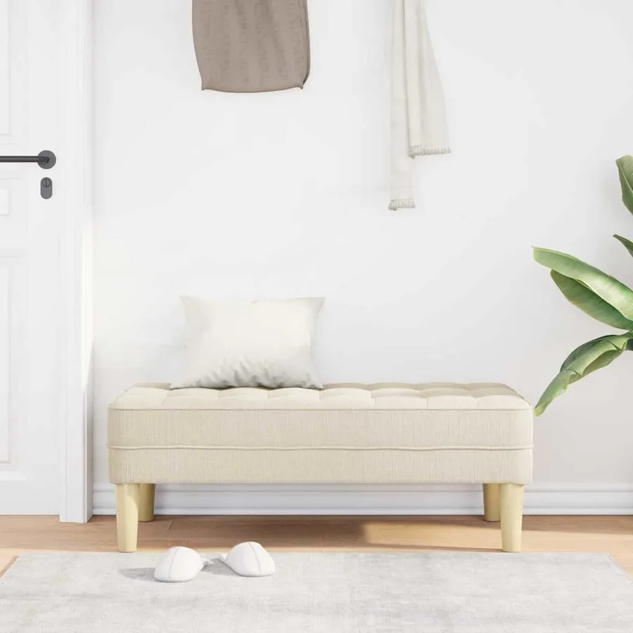 banc avec coussin Lin 113 x 57 x 39 cm tissu - 3