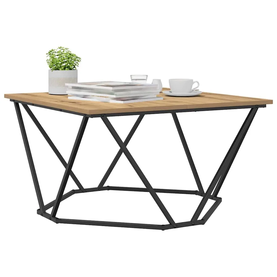 Table basse Chêne artisanal 80 x 80 x 45 cm - 3