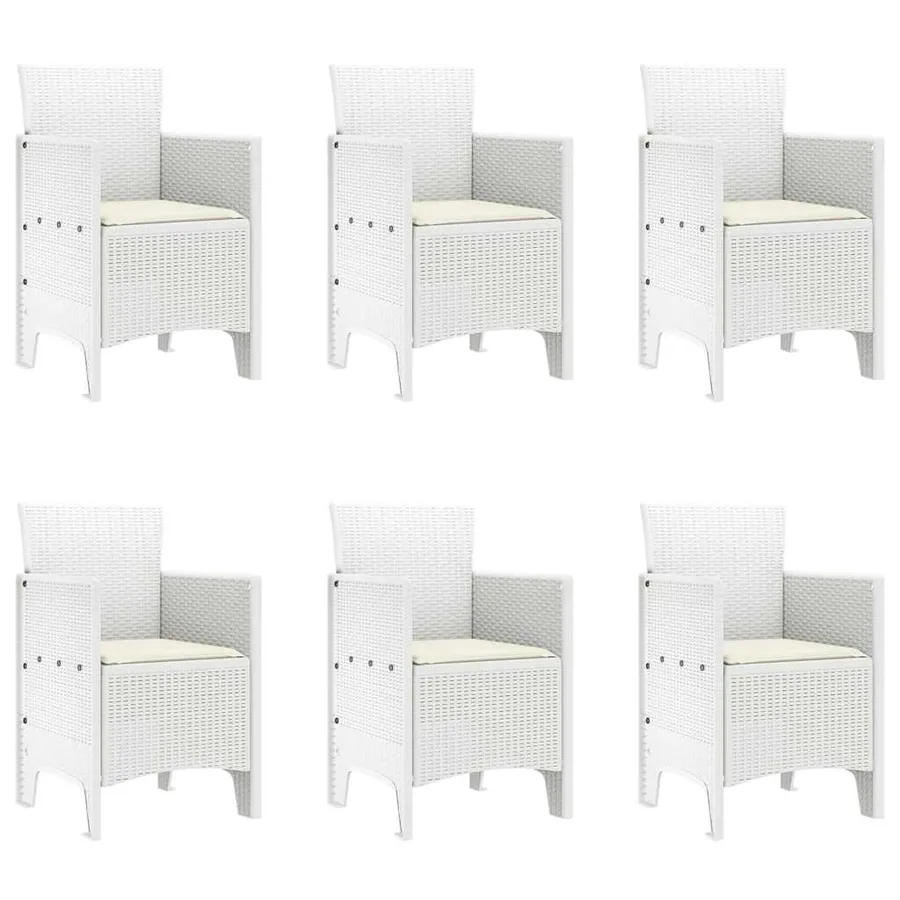 Ensemble de salle à manger pour jardin 7 pcs Blanc - 5