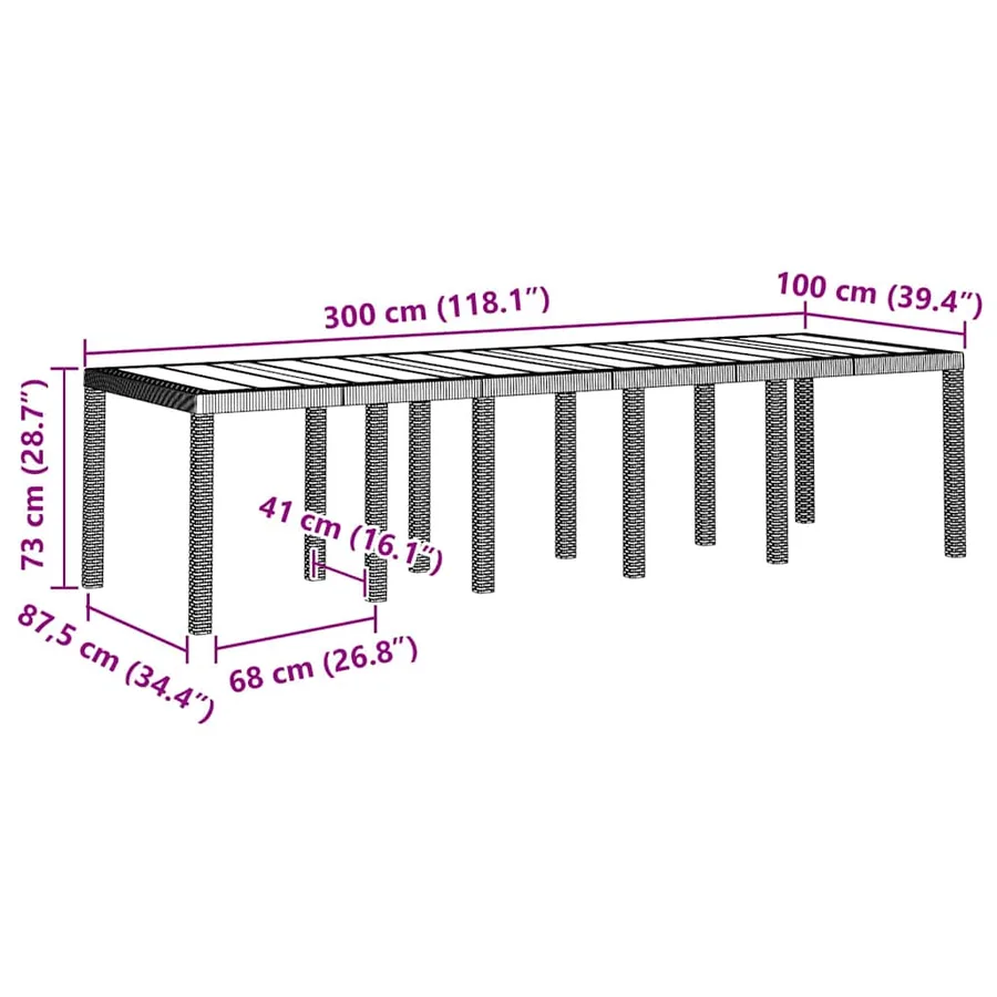 Ensemble de salle à manger pour jardin 11 pcs Blanc - 13