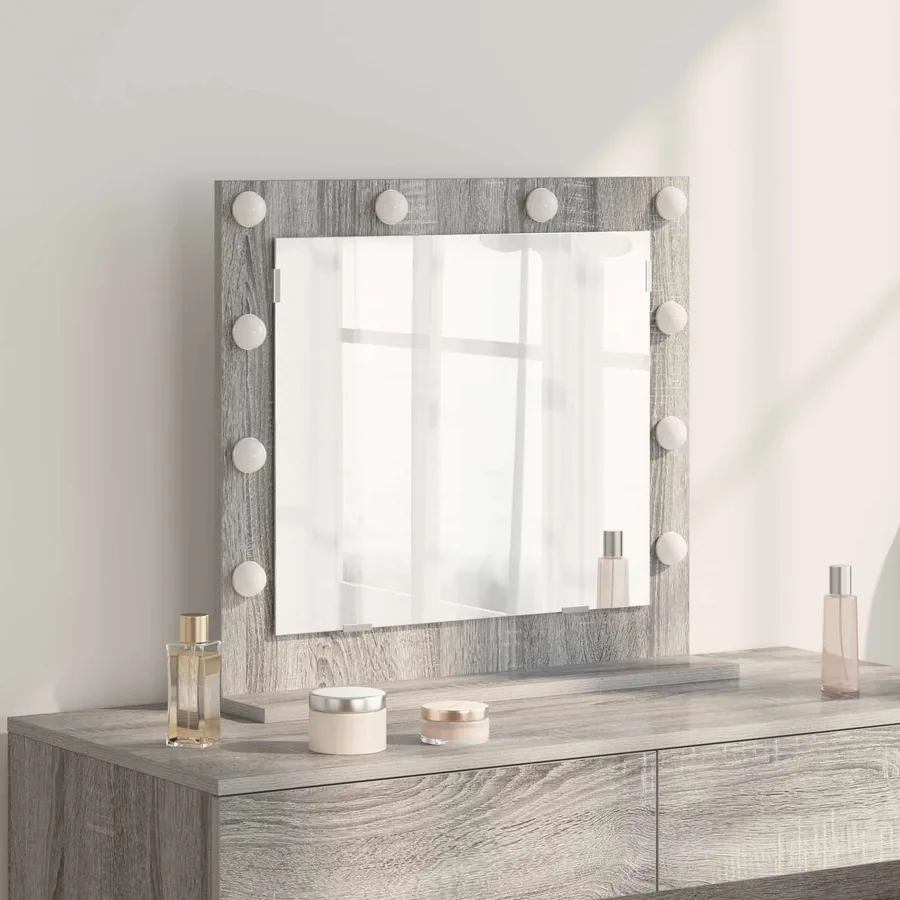 Miroir de vanité Rectangulaire Gris Sonoma 60 x 55 x 18 cm