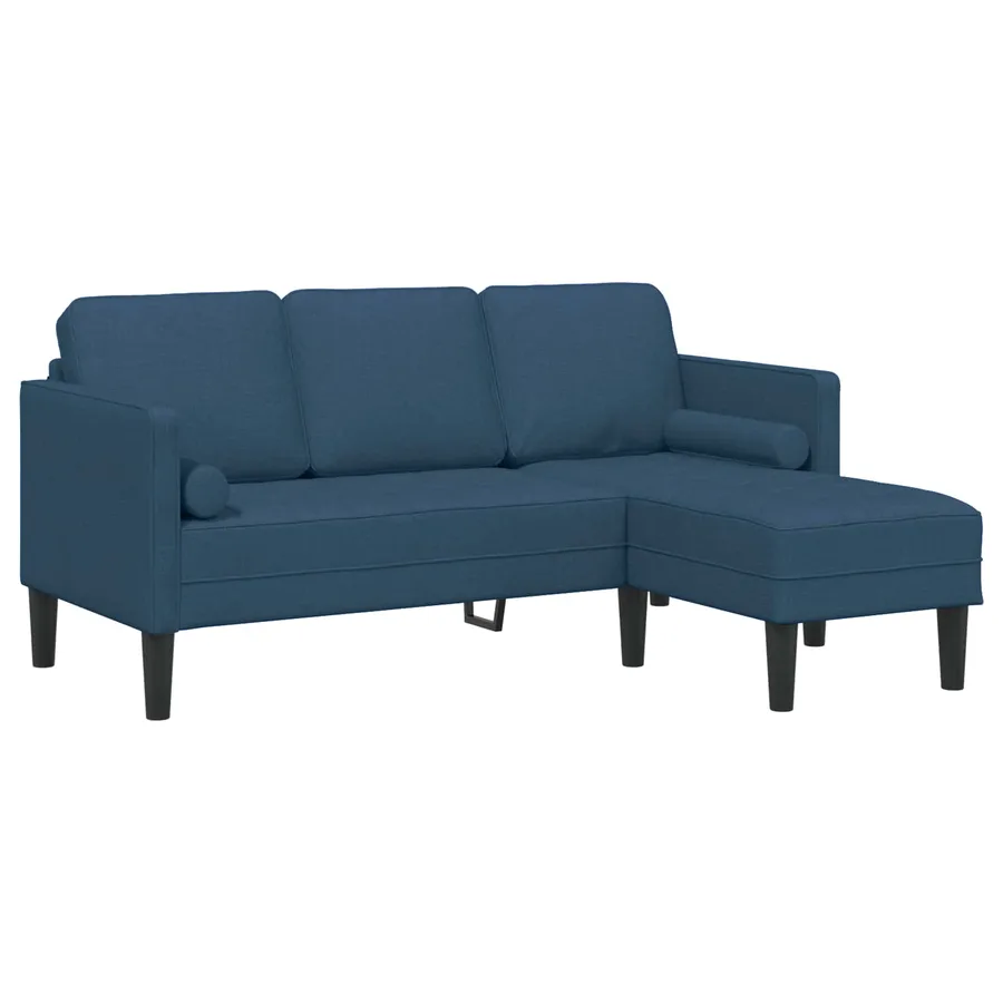 Ensemble de Canapés avec coussin 2 pcs Bleu Polyester - 6