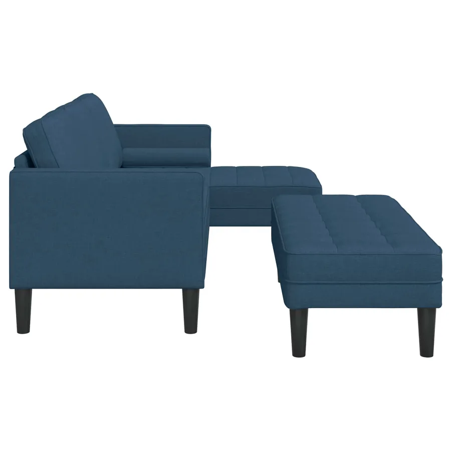 Ensemble de Canapés avec coussin 2 pcs Bleu Polyester - 9