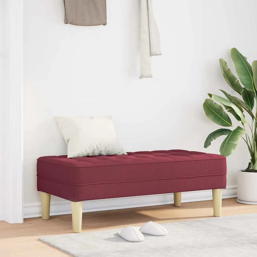 banc avec coussin Bordeaux 113 x 57 x 39 cm tissu