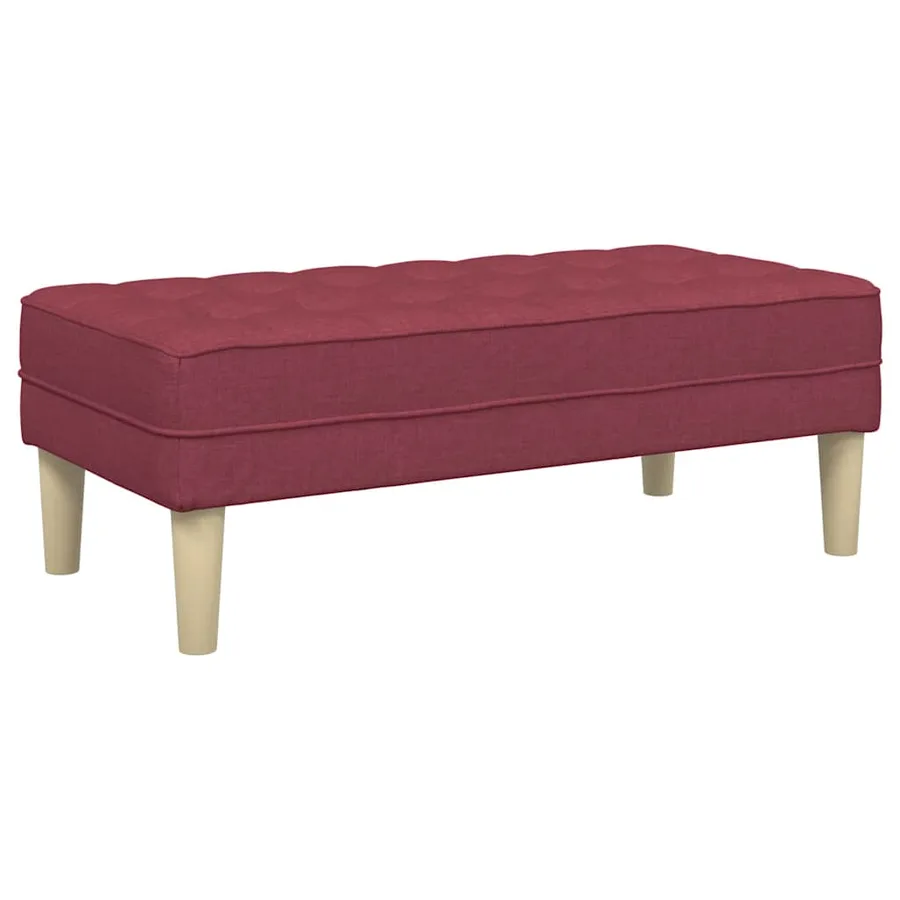 banc avec coussin Bordeaux 113 x 57 x 39 cm tissu - 2