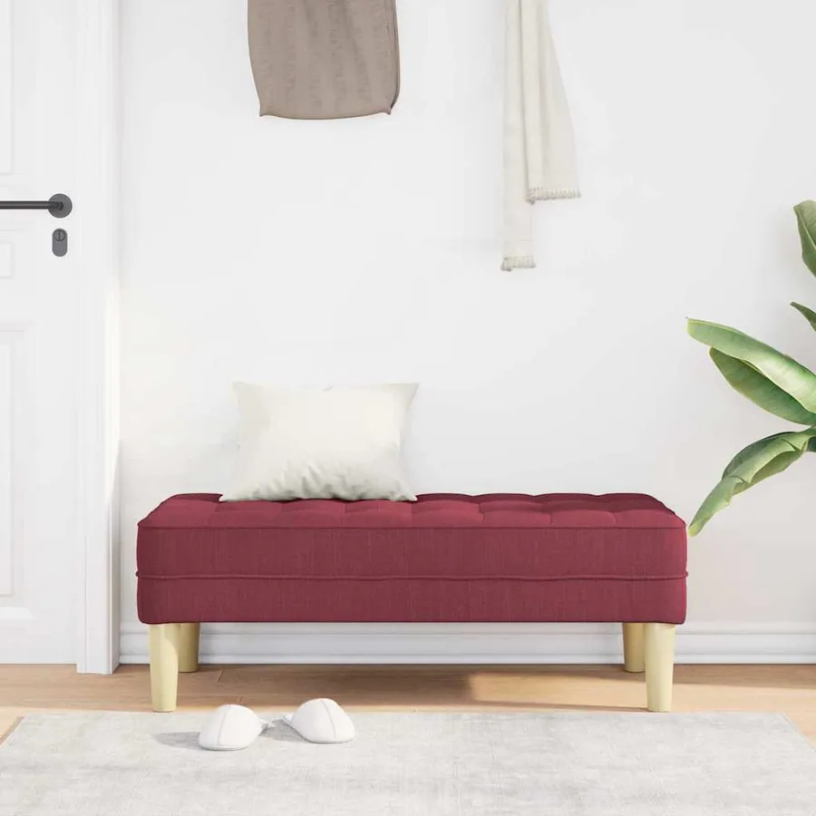 banc avec coussin Bordeaux 113 x 57 x 39 cm tissu - 3