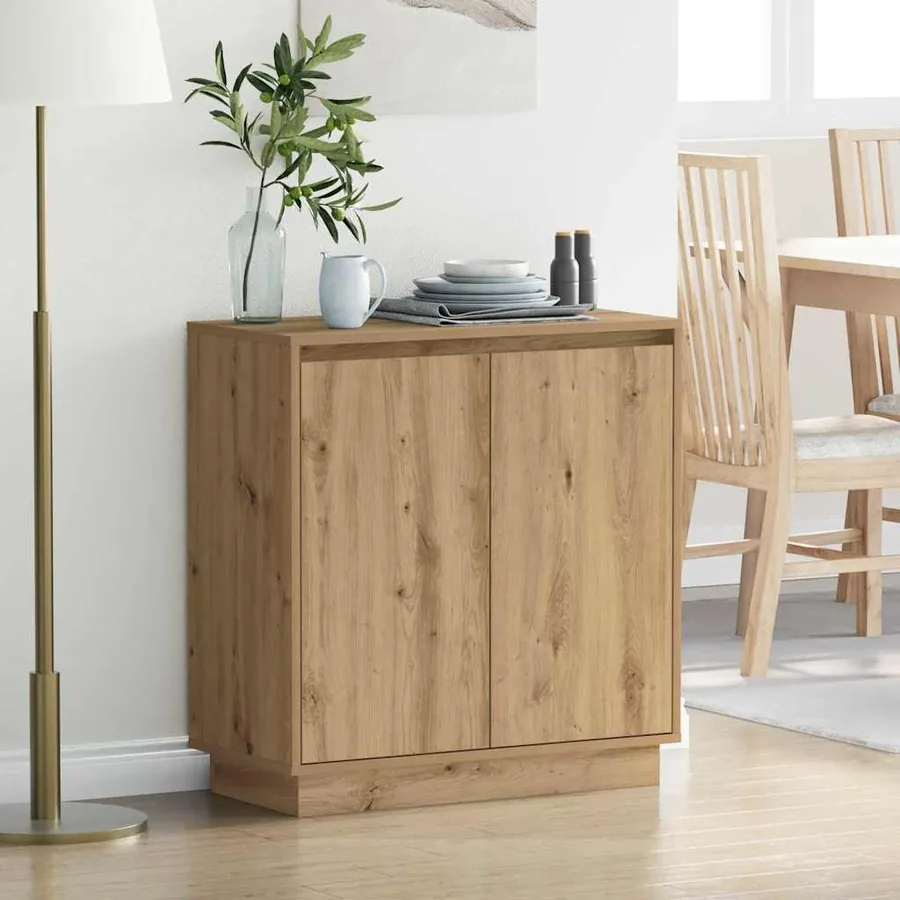 Buffet LED Chêne artisanal 71 x 34,5 x 75 cm Bois d'ingénierie