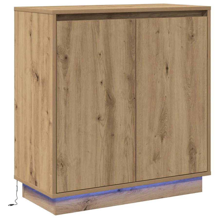 Buffet LED Chêne artisanal 71 x 34,5 x 75 cm Bois d'ingénierie - 2