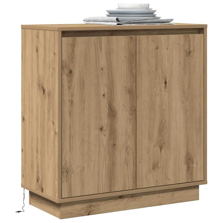 Buffet LED Chêne artisanal 71 x 34,5 x 75 cm Bois d'ingénierie - 3