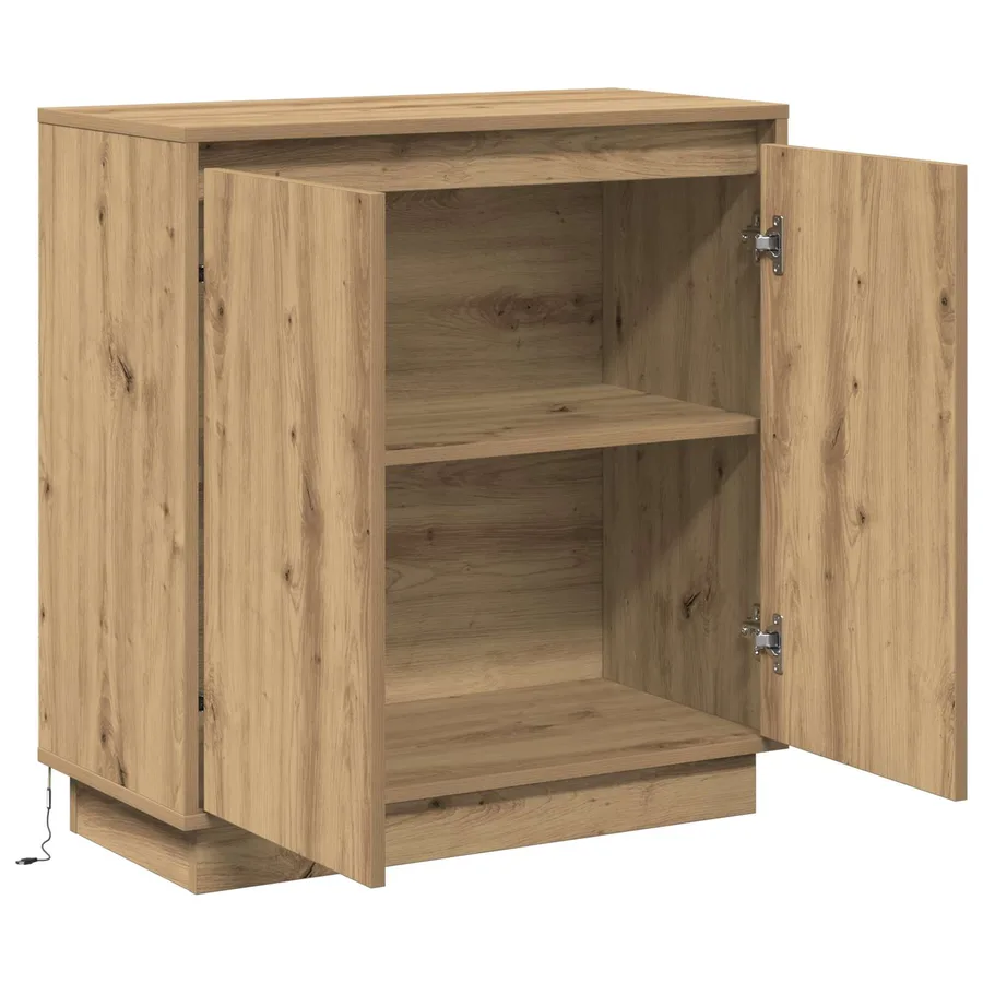 Buffet LED Chêne artisanal 71 x 34,5 x 75 cm Bois d'ingénierie - 7