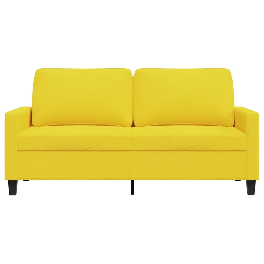 Canapé à 2 places Jaune clair 140 cm Tissu - 4