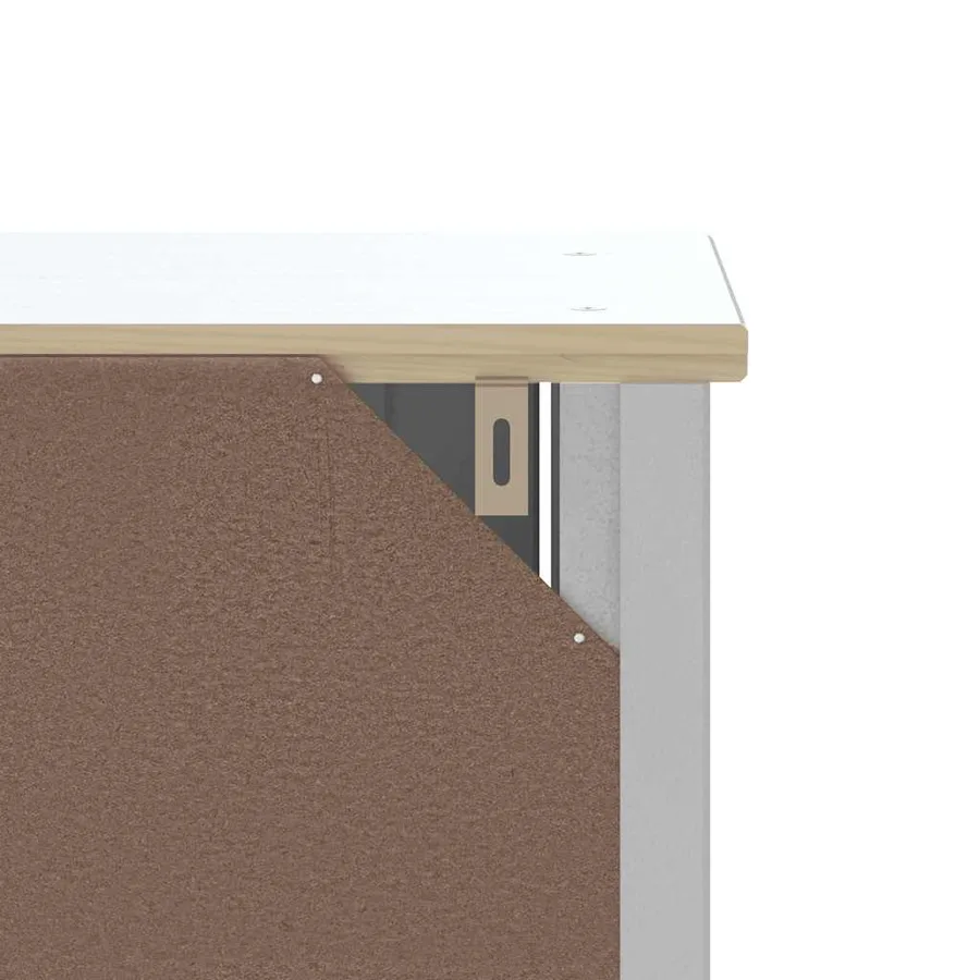 Armoire murale de salle de bain BERG blanc bois massif - 8