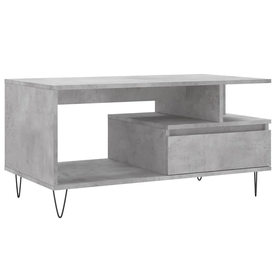 Table basse Gris béton 90x49x45 cm Bois d'ingénierie - 2